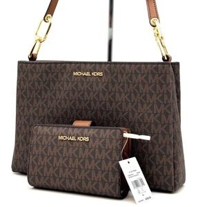 Michael Kors Trisha Triple Compartment Crossbody Bag & Bifold Zip Chain Wallet